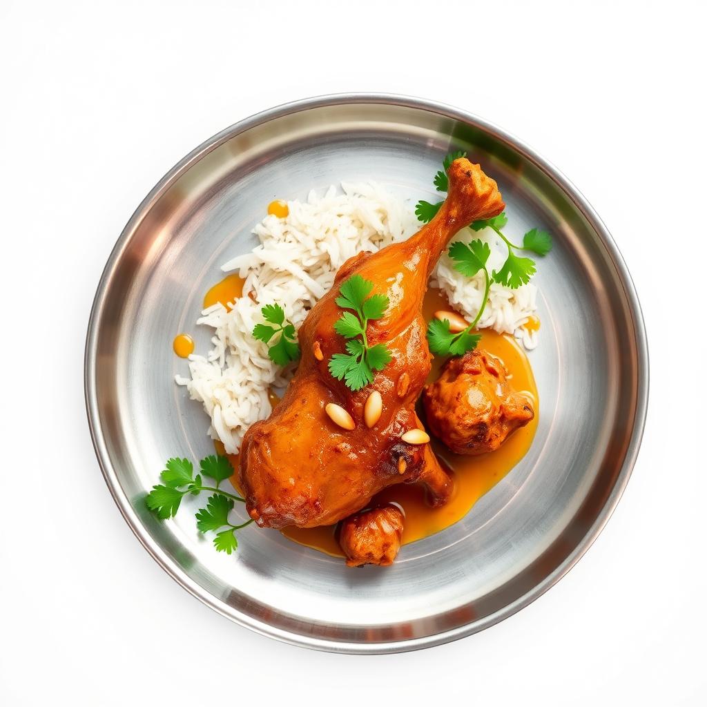 Shahi Murgh Roast (ghee-braised with almonds)
