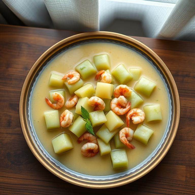 Lau Chingri (Gourd with Shrimp) by Amina's Kitchen