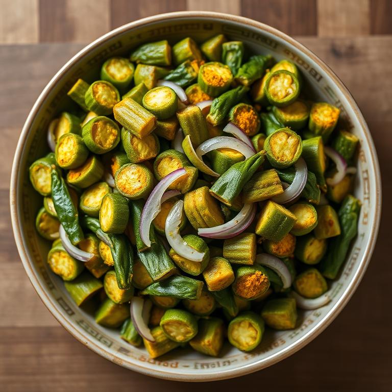 Dharosh Bhaji (Okra Stir-fry) by Jahanara's Sylheti Kitchen