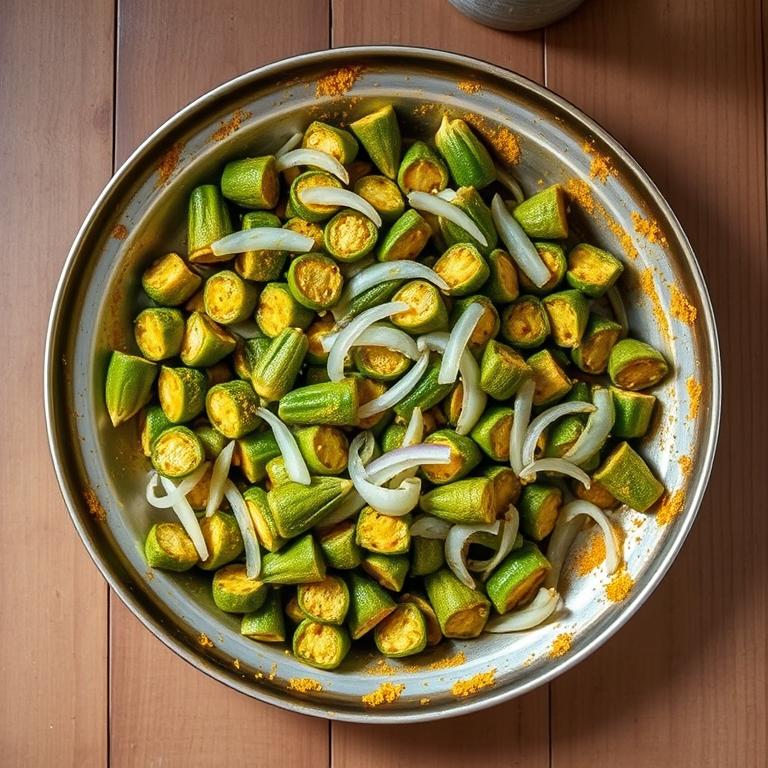 Dharosh Bhaji (Okra Stir-fry) by Morjina's Noakhali Ghor