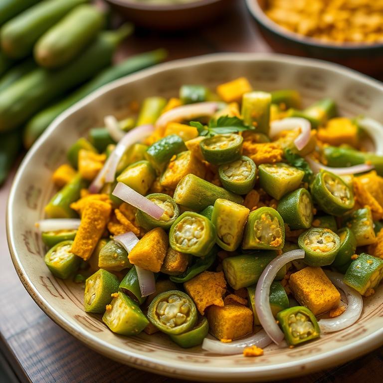 Dharosh Bhaji (Okra Stir-fry) by Bhabi Khaleda's Bawarchi