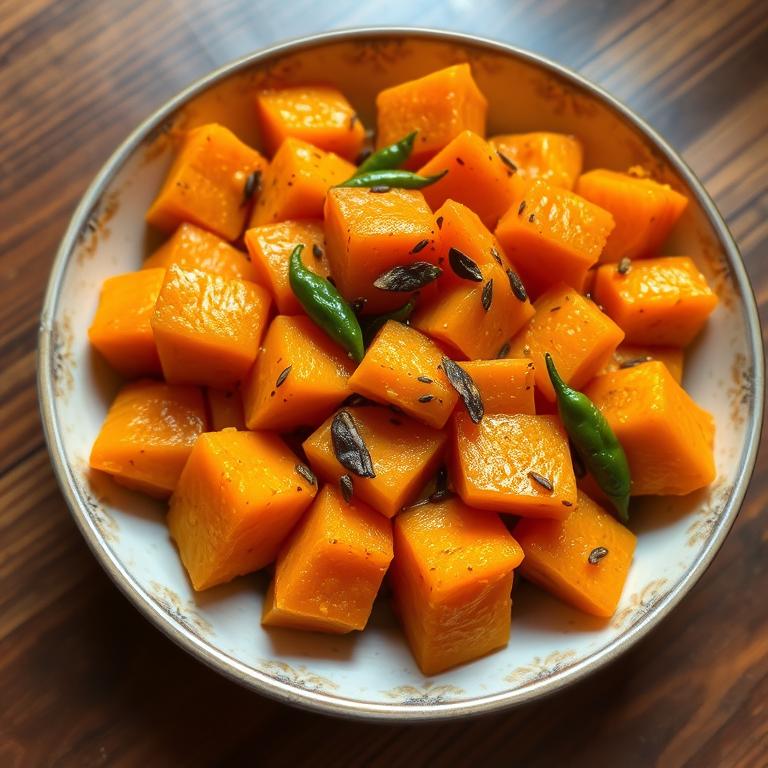 Mishti Kumra Bhaji (Sweet Pumpkin) by Hasina's Comilla Roshoi