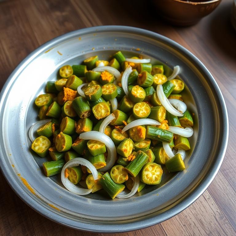 Dharosh Bhaji (Okra Stir-fry)