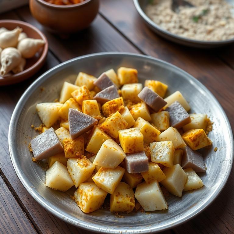 Kochu Bhaji (Taro Stir-fry) by Nusrat's Home Food