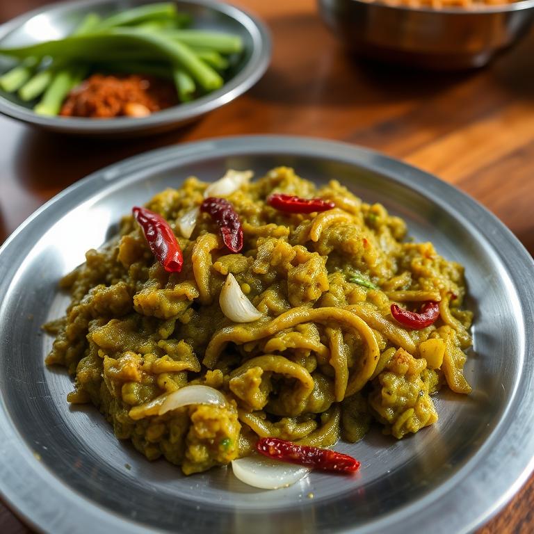 Data Bharta (Amaranth Stem Mash) by Sufia's Mishti Ahar