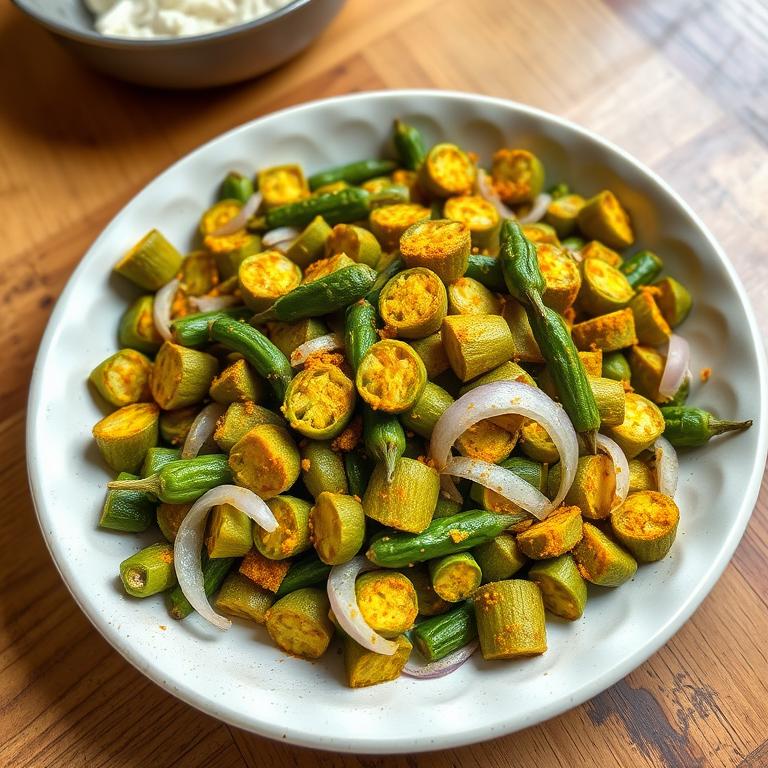 Dharosh Bhaji (Okra Stir-fry) by Tasnim's Home Kitchen