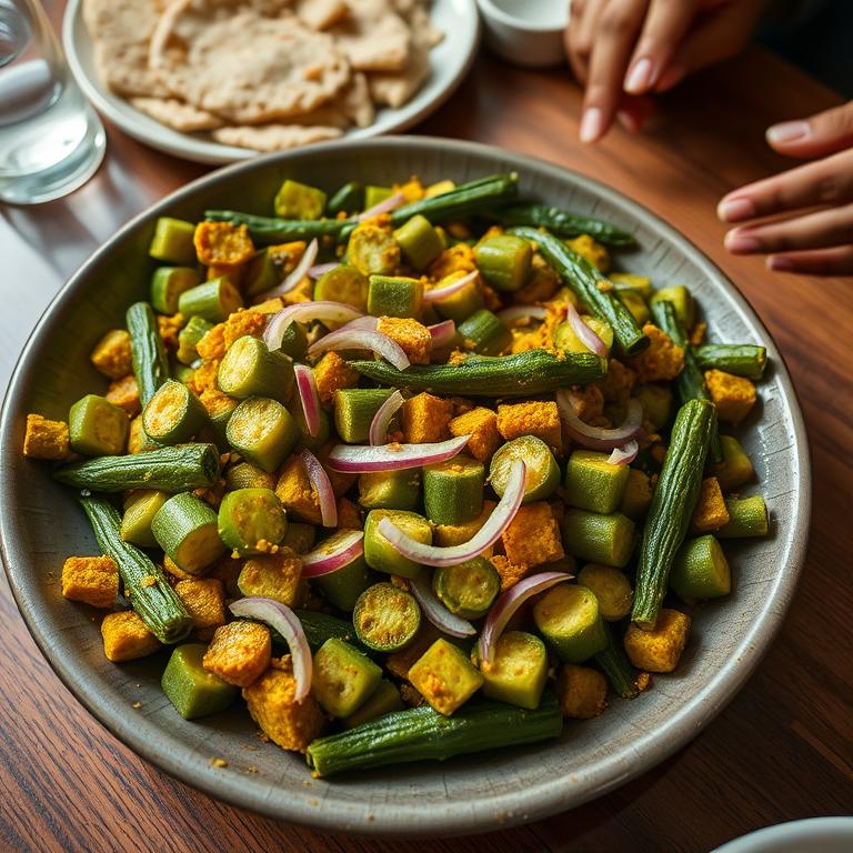 Dharosh Bhaji (Okra Stir-fry) by Bhabi Khaleda's Bawarchi