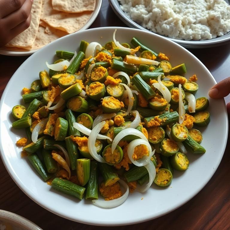 Dharosh Bhaji (Okra Stir-fry)