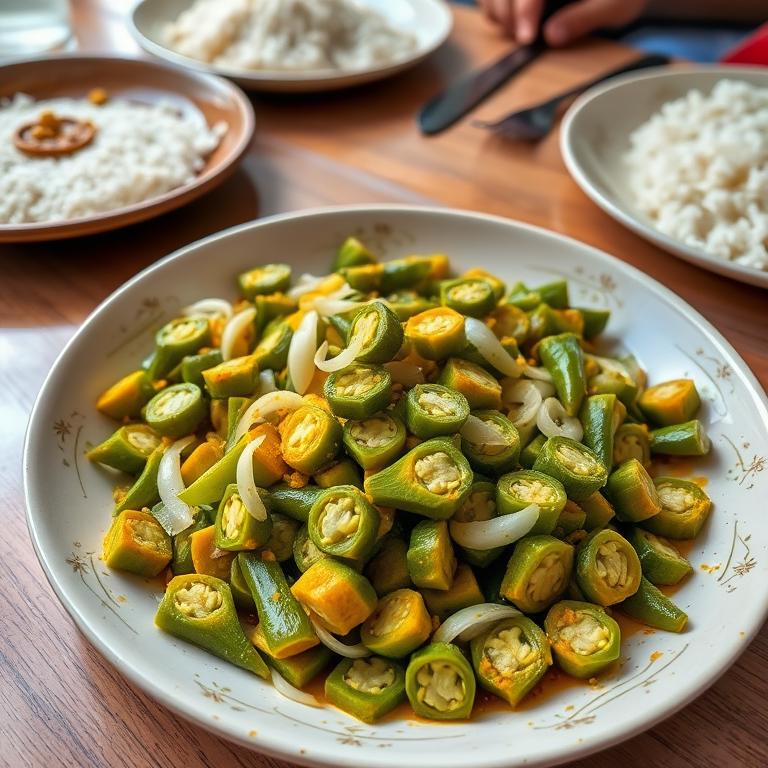 Dharosh Bhaji (Okra Stir-fry) by Jahanara's Sylheti Kitchen