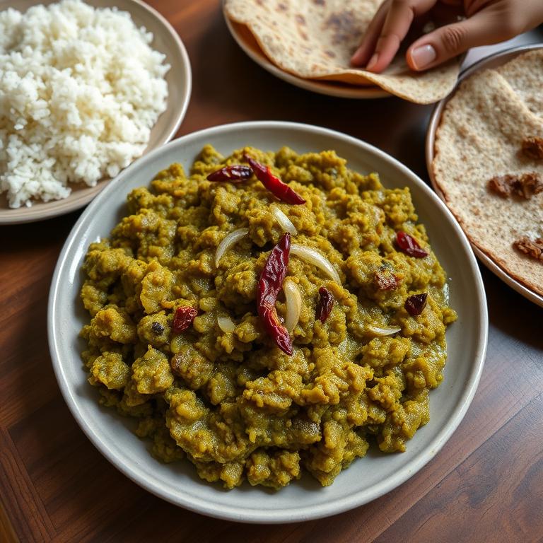 Data Bharta (Amaranth Stem Mash) by Maya's Khabar Ghor