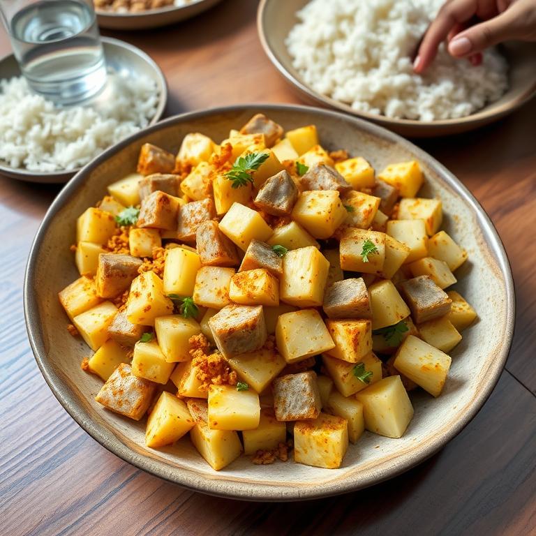 Kochu Bhaji (Taro Stir-fry) by Maya's Khabar Ghor