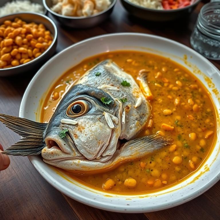 Masoor Dal with Fish Head