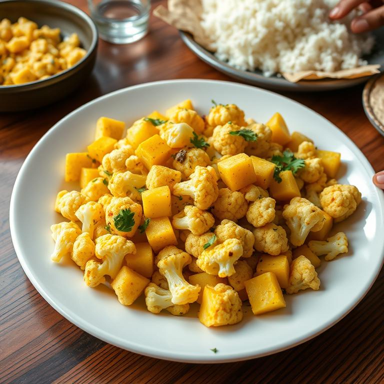 Phulkopi Bhaji (Cauliflower) by Maya's Khabar Ghor