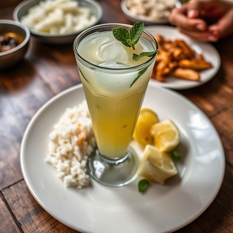 Lebu Pani (Lemon Mint Sherbet)