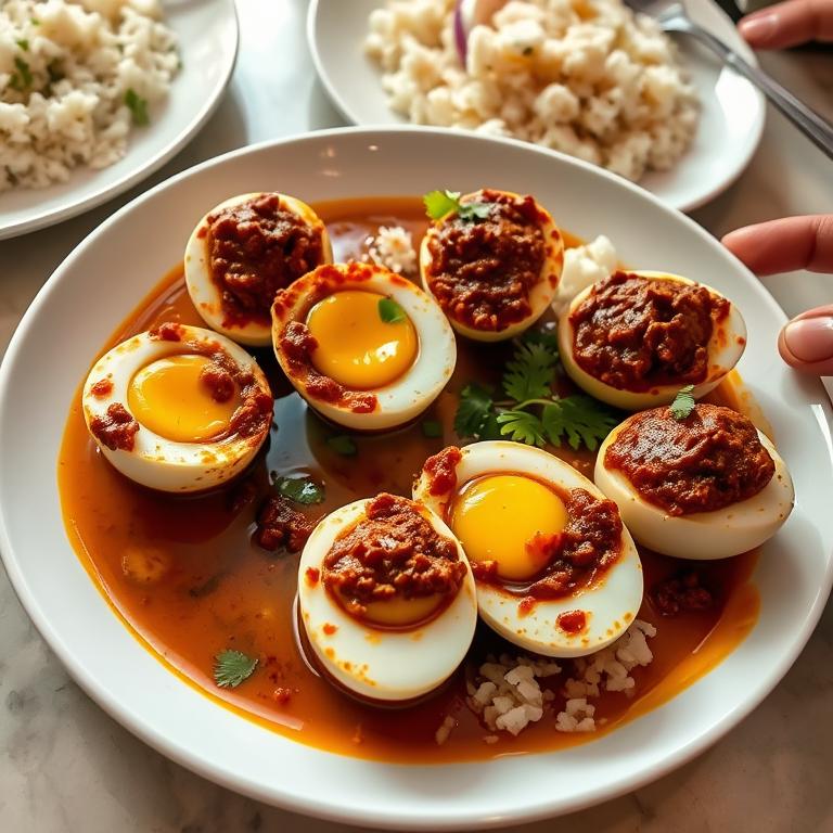 Dim Bhuna (Spiced Egg) by Rumi's Ranna Ghor