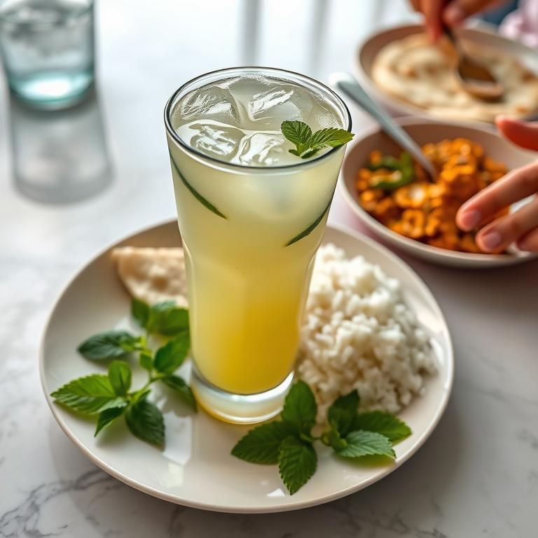 Lebu Pani (Lemon Mint Sherbet) by Rumi's Ranna Ghor