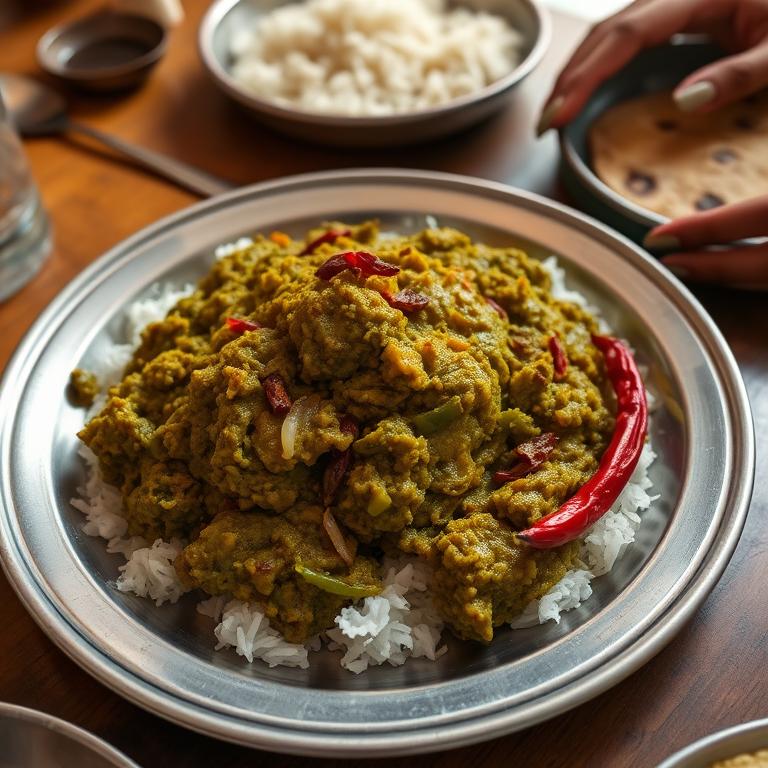 Data Bharta (Amaranth Stem Mash) by Sufia's Mishti Ahar