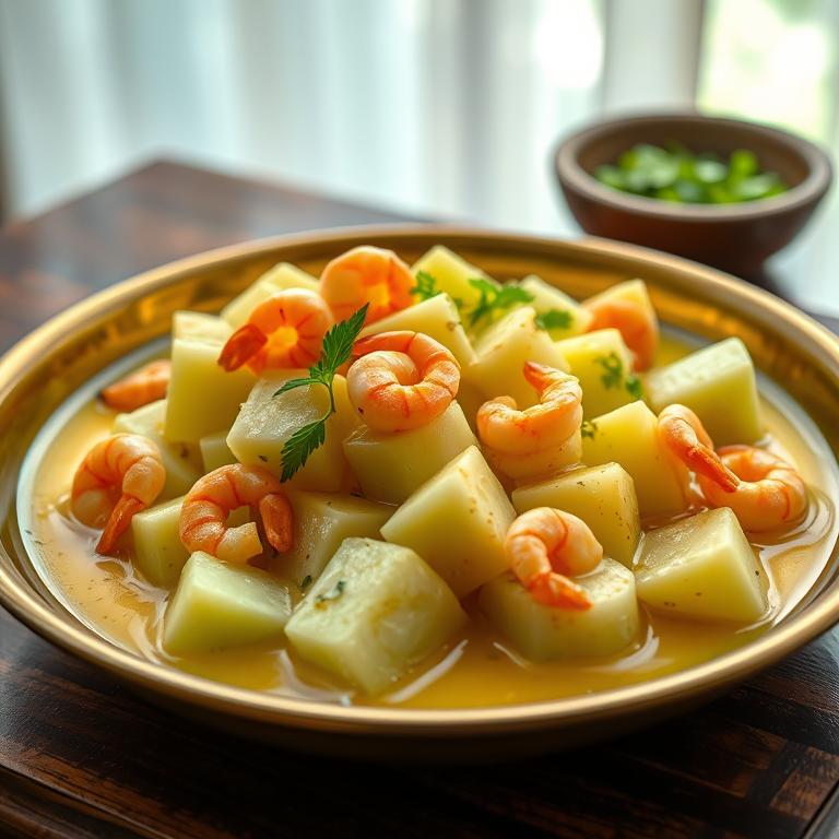 Lau Chingri (Gourd with Shrimp) by Amina's Kitchen