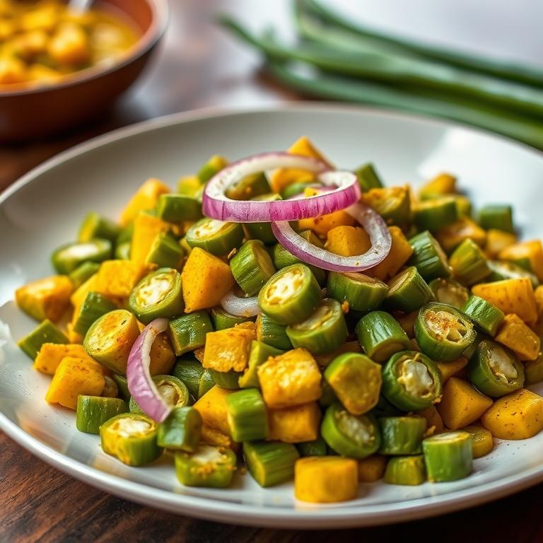 Dharosh Bhaji (Okra Stir-fry) by Bhabi Khaleda's Bawarchi