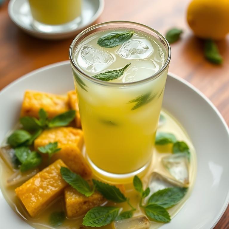 Lebu Pani (Lemon Mint Sherbet) by Parul's Samudrik Ranna