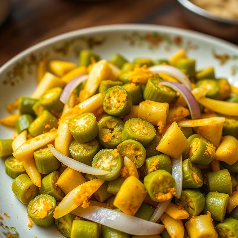 Dharosh Bhaji (Okra Stir-fry)